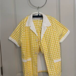 Yellow Gingham Hammies Cabana shirt and shorts set